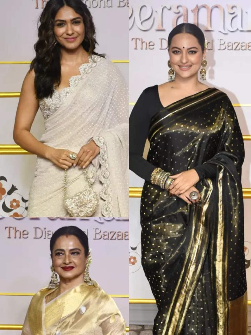 Actresses that dazzled in sarees at 'Heeramandi' premiere