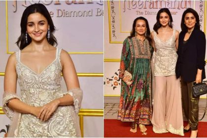 Alia Bhatt dazzles in a pearl sharara set worth Rs 1.32 Lakh at Sanjay Leela Bhansali's Heeramandi premiere | Hindi Movie News