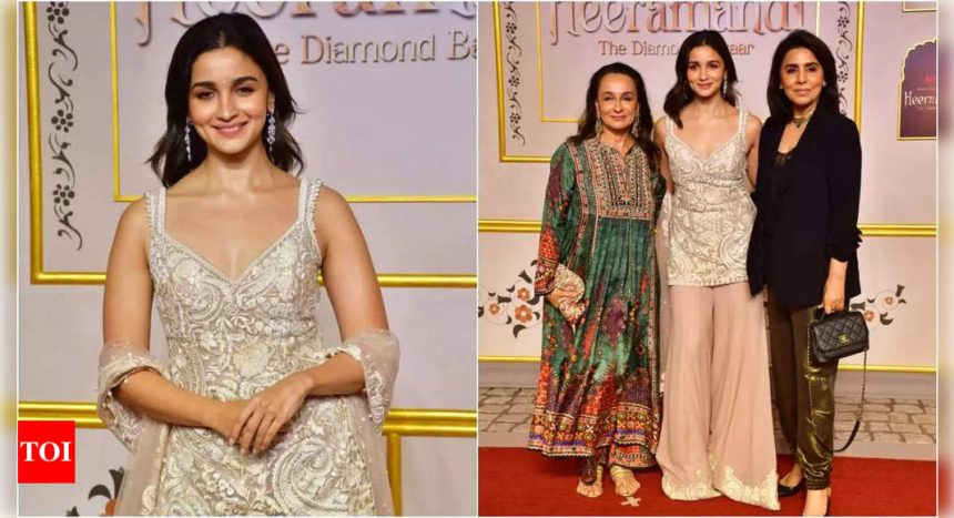 Alia Bhatt dazzles in a pearl sharara set worth Rs 1.32 Lakh at Sanjay Leela Bhansali's Heeramandi premiere | Hindi Movie News