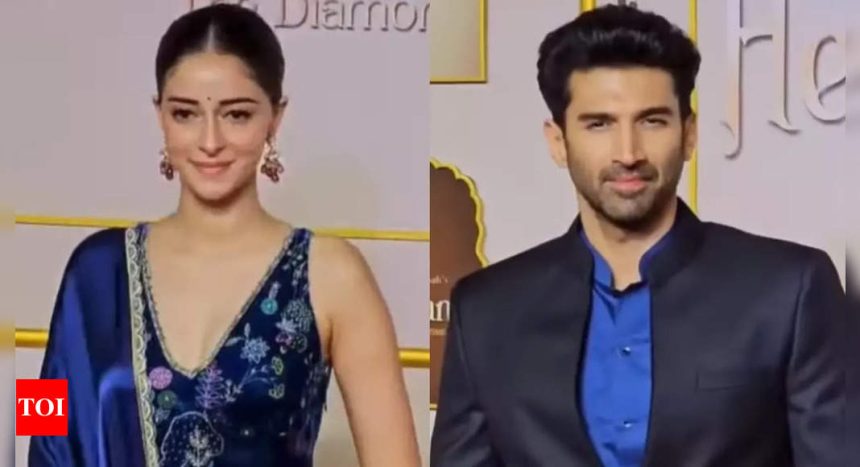 Ananya Panday: Ananya Panday and Aditya Roy Kapur twin in blue outfits at 'Heeramandi' premiere - WATCH