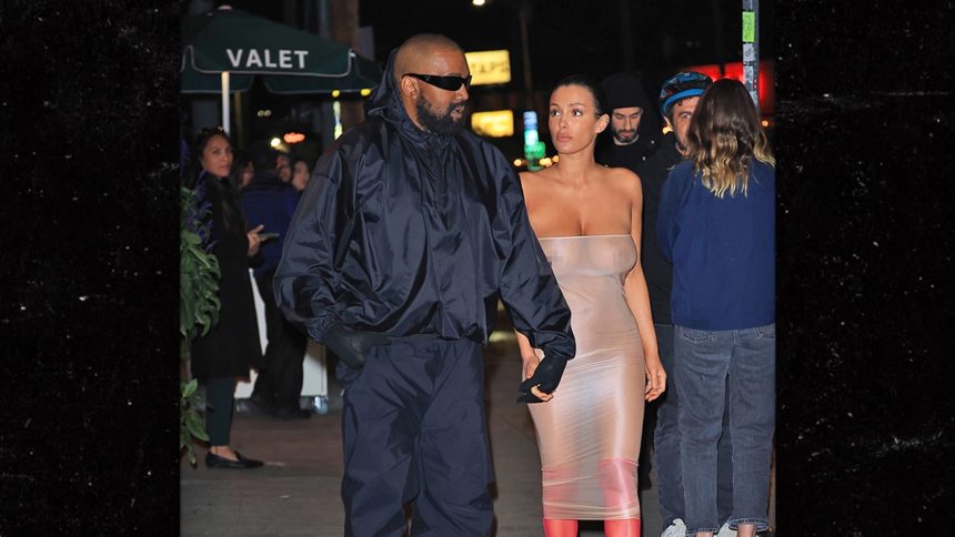 Bianca Censori Looks Completely Naked Under Condom-Style Dress with Kanye