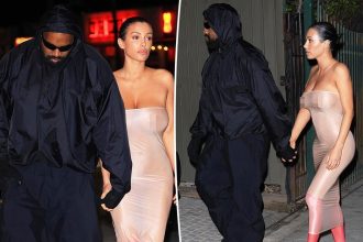 Bianca Censori wears completely sheer tube dress and knee-high stockings for Kanye West outing