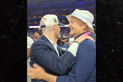 Bill Murray Celebrates With Son, UConn Asst. Coach Luke, After National Title