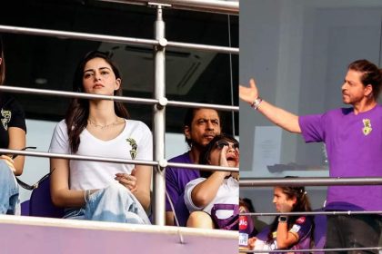 Crowds at the stadium scream 'SRK' as Shah Rukh Khan reaches Eden Gardens for supporting KKR with AbRam, Suhana Khan, Ananya Panday- WATCH videos | Hindi Movie News