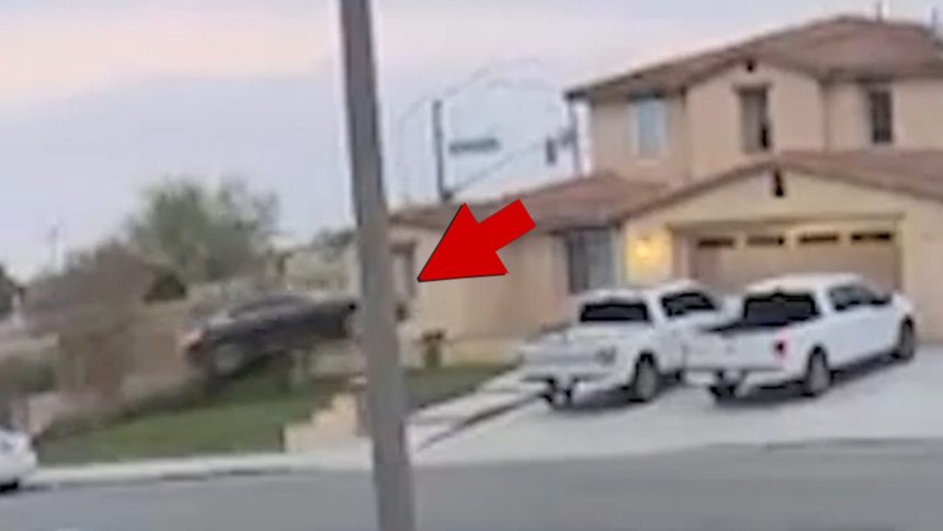 Doorbell Video Shows Car Going Airborne and Crashing Into a House