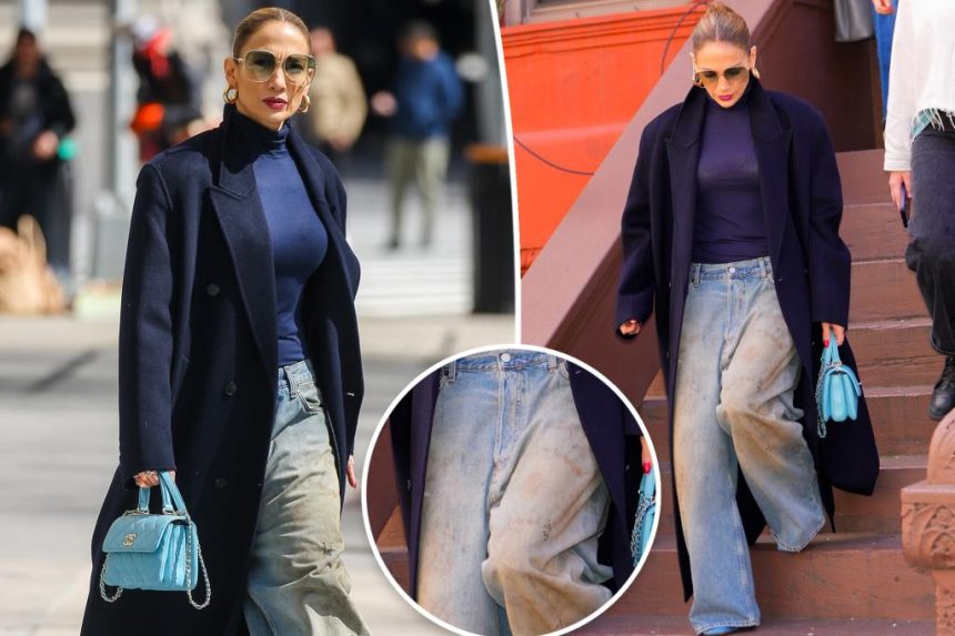 Jennifer Lopez wears $620 pair of dirty jeans on NYC stroll