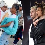 Justin Bieber kisses Jaden Smith on the cheek at Coachella in viral reunion video