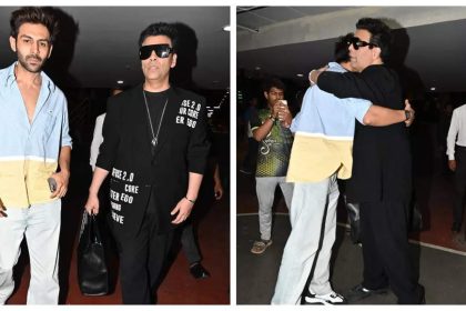 Kartik Aaryan and Karan Johar share a warm hug at airport as they return together from an event - See photos |