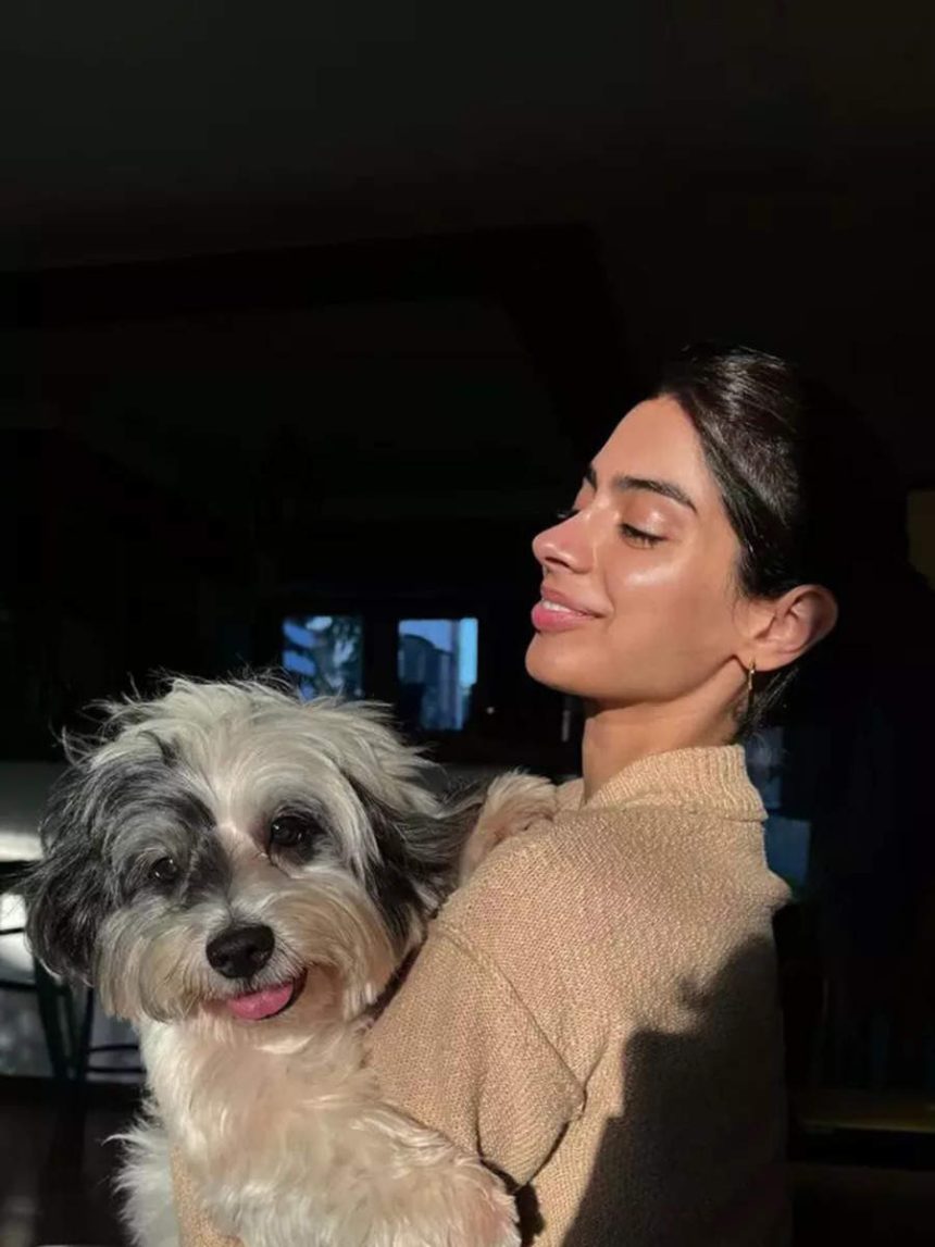 Khushi's sun-kissed moments with her pet