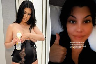 Kourtney Kardashian 'pounded a glass of breast milk' while feeling sick