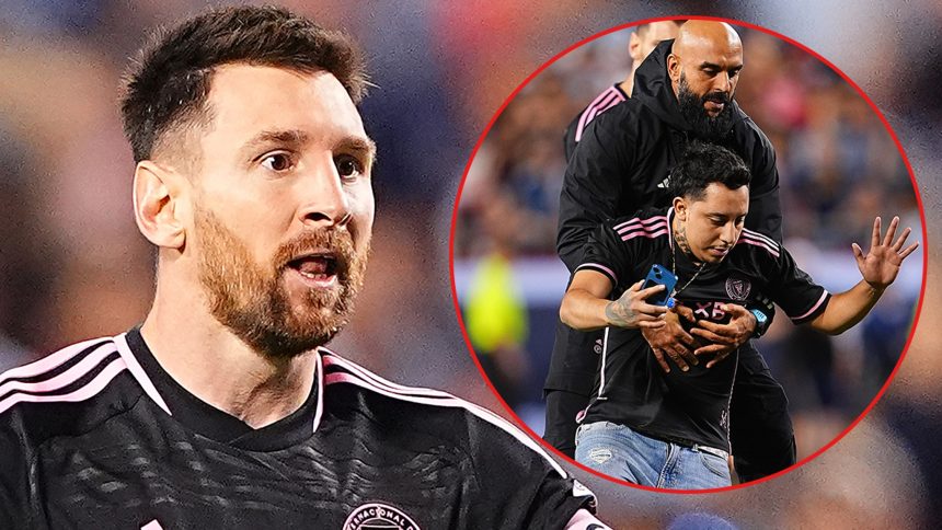 Lionel Messi's Bodyguard Sprints On Field Mid-Game, Tackles Fan