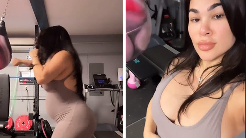 MMA's Rachael Ostovich Hits Punching Bag, Pregnancy Can't Stop Me!