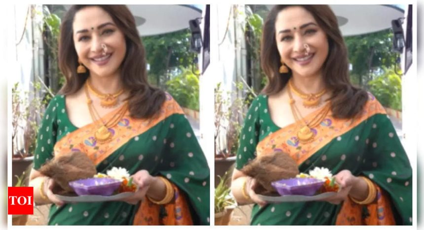 Madhuri Dixit Nene stuns in traditional Maharashtrian attire as she wishes fans on 'Gudi Padwa'-Watch | Hindi Movie News