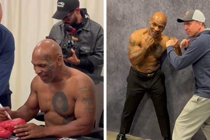 Mike Tyson Goes Shirtless For Autograph Signing, Shows Off Ripped Physique