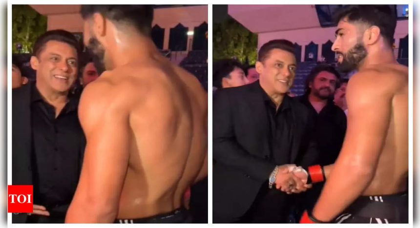 Pakistani fighter has his fan moment with 'Superstar' Salman Khan in Dubai; says 'I've been watching your movies since childhood' |