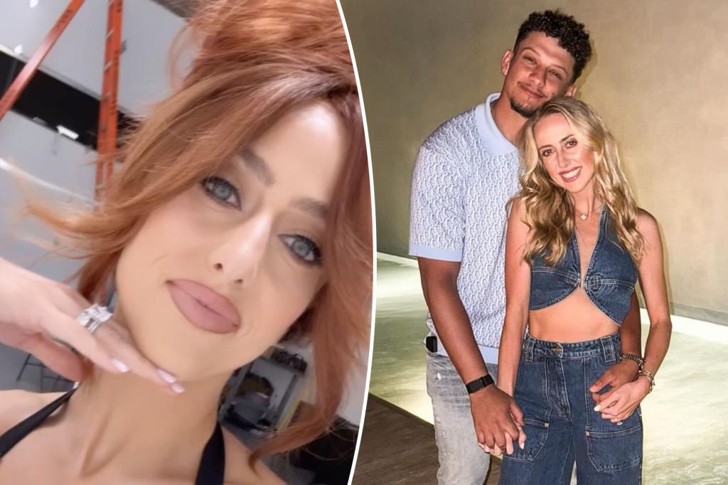 Patrick Mahomes reacts to wife Brittany's 'spicy' red hair transformation