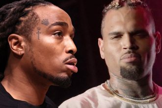 Quavo Fires Back at Chris Brown, 'Don't Beat Her, Must Be the Drugs'