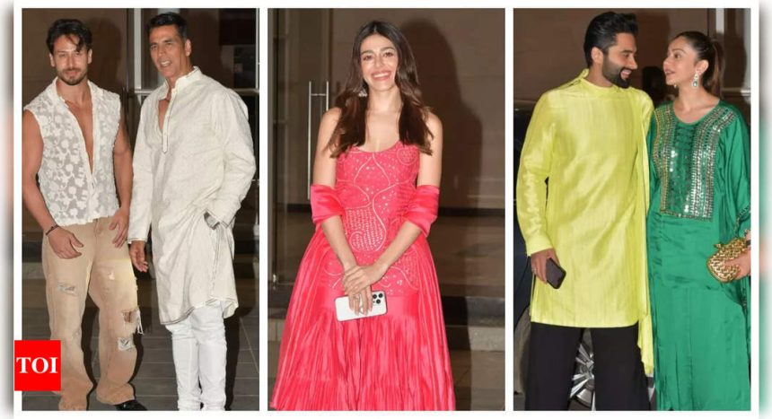 Rakul Preet Singh and Jackky Bhagnani look stunning in ethnic outfits while Akshay Kumar and Tiger Shroff twin in white at Ali Abbas Zafar's iftar party - See photos |