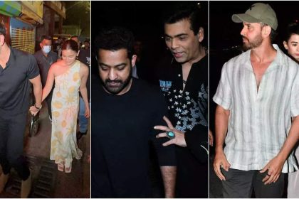 Ranbir Kapoor, Alia Bhatt, Hrithik Roshan and his girlfriend Saba Azad, Jr NTR, Karan Johar unwind together amid busy shoot schedules