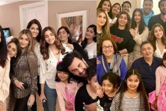 Ranbir Kapoor hugs Aaradhya Bachchan and his niece Samara; Rishi Kapoor, Aishwarya Rai Bachchan, Abhishek Bachchan Alia Bhatt, Neetu Kapoor pose together in priceless throwback PICS - See inside | Hindi Movie News