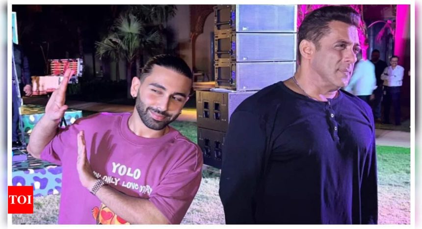 Salman Khan dashingly ignores Orry's signature pose at Anant Ambani's birthday bash in Jamnagar - See photo |