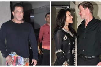 Salman Khan grabs eyeballs with printed pants, Preity Zinta strikes a loved-up pose with husband Gene Goodenough as they get clicked at Sohail Khan's Eid party - See photos |