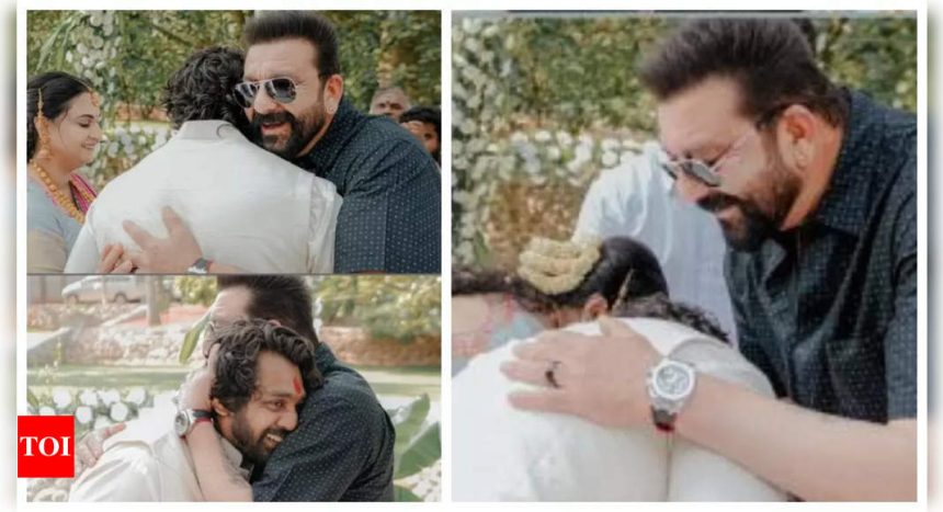 Sanjay Dutt's sweet moments from traditional naming ceremony of Dhruva Sarja's son go viral - See inside photos |