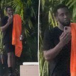 Sean ‘Diddy’ Combs takes phone call with beer in hand outside his Miami home after son sued for sexual assault