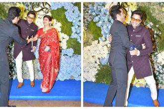 Shreyas Talpade reunites with 'Golmaal' co-star Tusshar Kapoor at Anand Pandit's daughter's wedding reception - See photos |