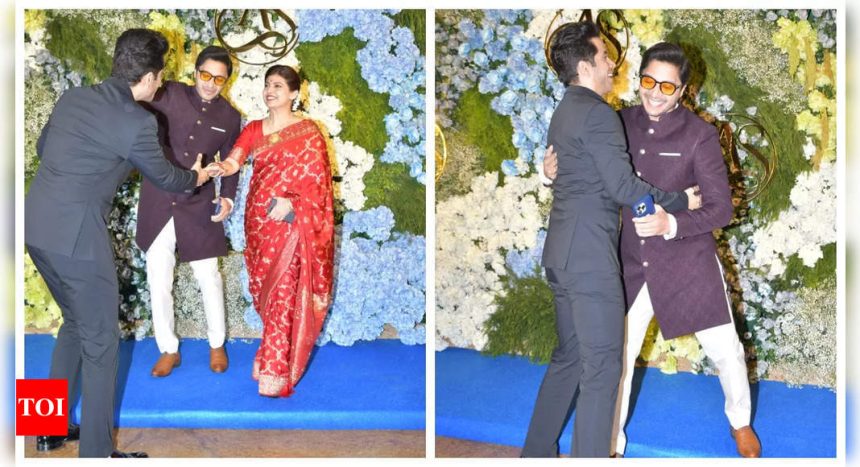 Shreyas Talpade reunites with 'Golmaal' co-star Tusshar Kapoor at Anand Pandit's daughter's wedding reception - See photos |