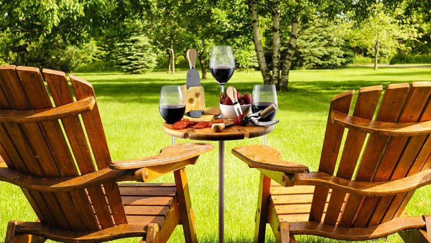 Snag This Eco-Friendly Wine Picnic Table for Only $15