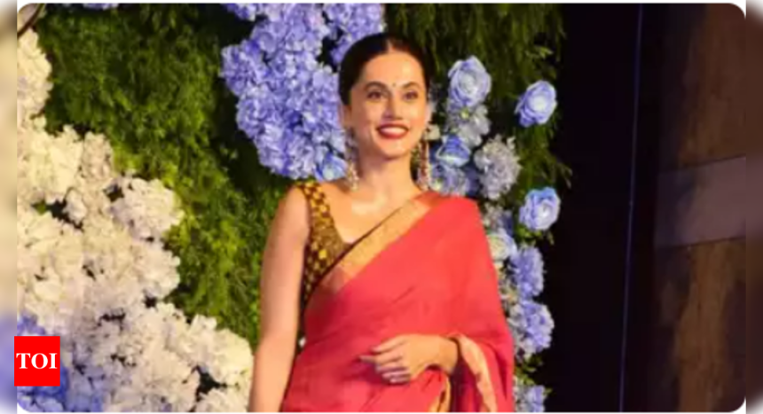 Taapsee Pannu has THIS hilarious reaction for paps when they ask her about husband Mathias Boe at Anand Pandit’s daughter’s wedding bash | Hindi Movie News