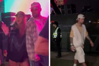 Taylor Swift & Travis Kelce Leave Coachella Set Trailing Behind Biebers