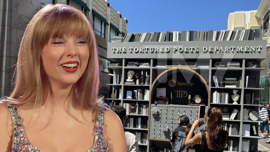 Taylor Swift's Fans Form Long Lines For 'Poets' Pop-Up Ahead of New Album