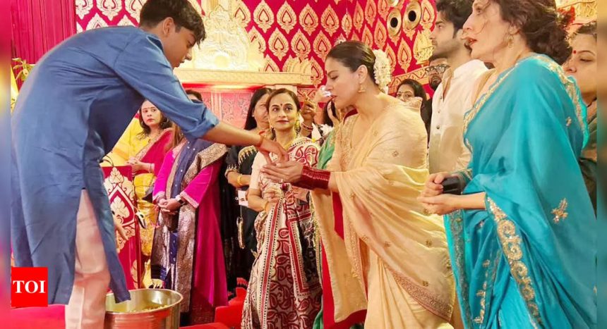 Throwback to the time when Kajol's son Yug served bhog on Ram Navami | Hindi Movie News