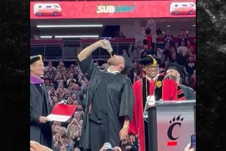 Travis Kelce Sucks Down Beer After Receiving Univ. Of Cincinnati Diploma