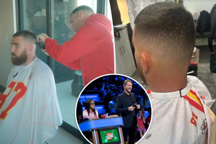 Travis Kelce shows off new haircut ahead of 'Are You Smarter Than a Celebrity?' filming