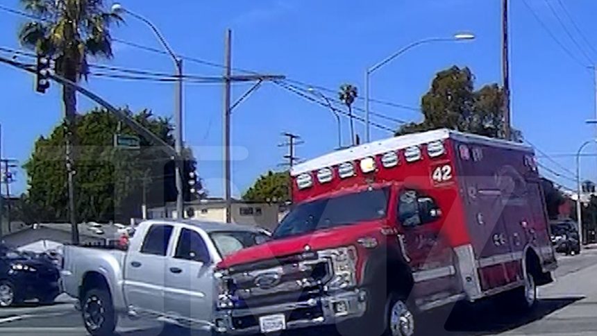 Truck Slams Into Ambulance Carrying Patients, Wild Video Shows