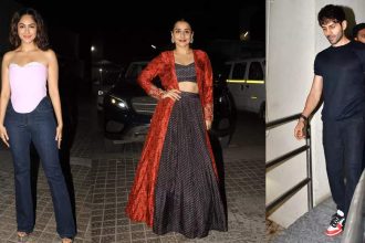 Vidya Balan, Mrunal Thakur, Kartik Aaryan & other stars step out in style to attend the screening of Do Aur Do Pyaar | Hindi Movie News