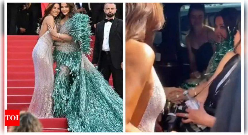 Aishwarya Rai Bachchan and Eva Longoria scream in joy as they reunite at Cannes; See pics | Hindi Movie News