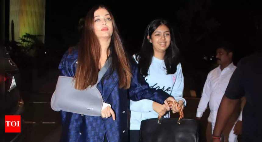 Aishwarya Rai Bachchan and daughter Aaradhya Bachchan spotted at Mumbai airport as they leave for Cannes 2024 | Hindi Movie News