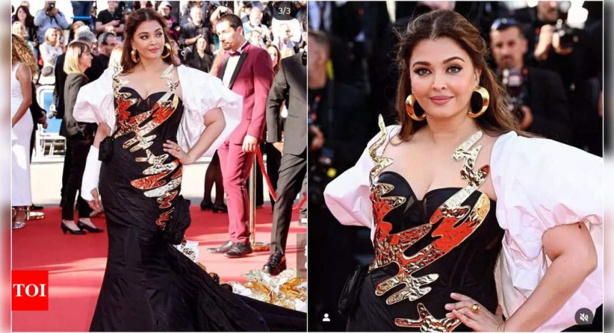 Aishwarya Rai Bachchan dazzles in dramatic black gown at Cannes 2024 red carpet | Hindi Movie News