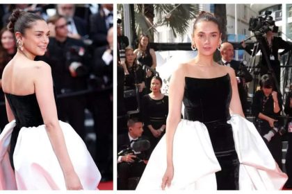 Cannes 2024: Aditi Rao Hydari makes heads turn in a stunning black-white gown; walks red carpet with Katherine Langford and Aja Naomi King - See photos |