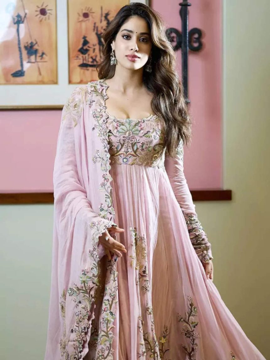 Janhvi Kapoor exudes summer wedding fashion inspiration in pink Anarkali