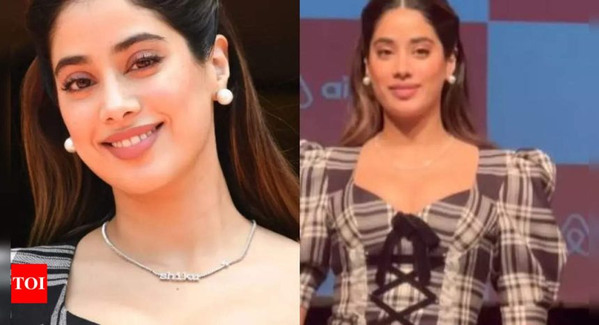 Janhvi Kapoor flaunts neckpiece with boyfriend Shikhar Pahariya's name 'Shiku' on it again, netizens react - WATCH video | Hindi Movie News