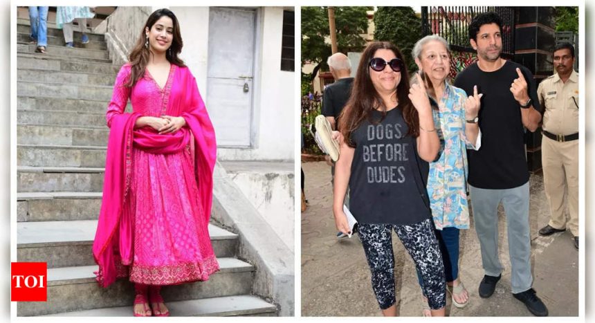 Lok Sabha Elections 2024: Bollywood stars Janhvi Kapoor, Farhan Akhtar, Zoya Akhtar step out early to cast their vote - WATCH |