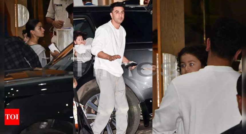 Ranbir Kapoor, Alia Bhatt, Raha Kapoor jet off to Italy for Anant Ambani, Radhika Merchant's pre-wedding celebrations - PICS inside | Hindi Movie News