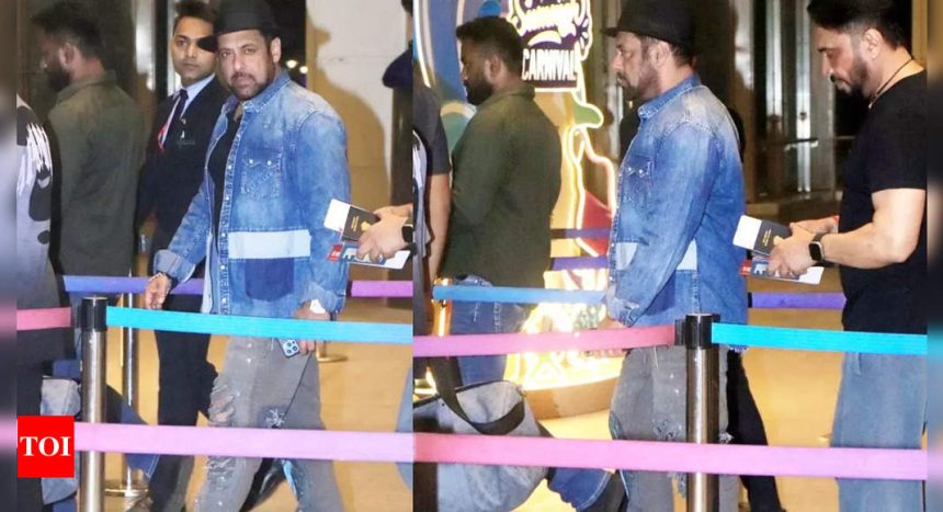 Salman Khan arrives at airport with swag and tight security | Hindi Movie News