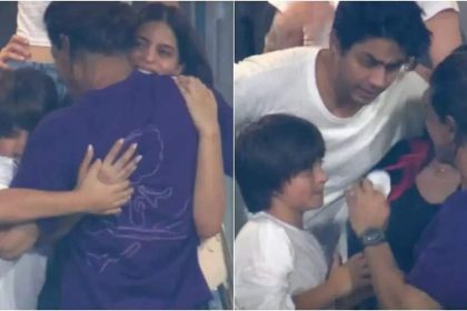 Shah Rukh Khan's emotional moment with teary-eyed Suhana Khan, Aryan Khan and AbRam post KKR's win goes viral | Hindi Movie News