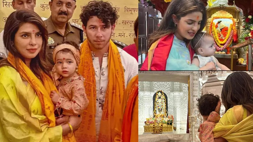 Times when the celebrity couple visited temples with their daughter Malti Marie